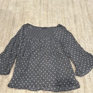 Gray Polka Dot Women's Top